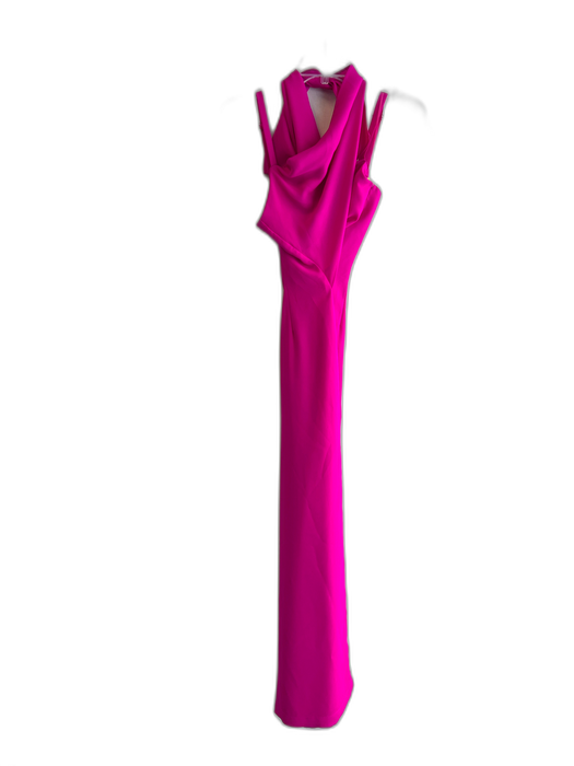 harlyn Size L Pink Polyester Spaghetti Strap Tie Front Back Zip Jumpsuit Pink / L