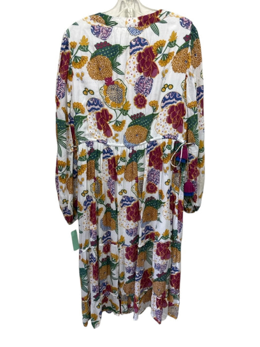 Roller Rabbit Size M White & Multi Viscose & Cotton Long Sleeve Dress White & Multi / M
