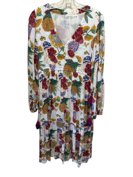 Roller Rabbit Size M White & Multi Viscose & Cotton Long Sleeve Dress White & Multi / M