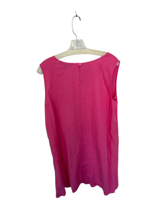 Renuar Size XL Coral Pink Tencel Sleeveless Front Pockets Shift Dress Coral Pink / XL