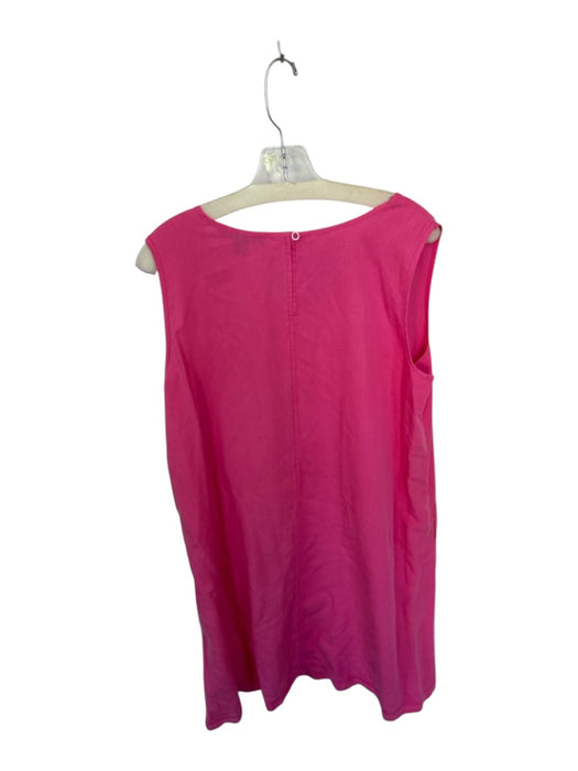 Renuar Size XL Coral Pink Tencel Sleeveless Front Pockets Shift Dress Coral Pink / XL