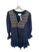Pomander Place Size XL Navy & Multi Cotton Long Sleeve Embroidered Detail Dress Navy & Multi / XL
