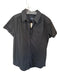 Maeve Size L Black Cotton Short Sleeve Collar Button Down Shift Dress Dress Black / L