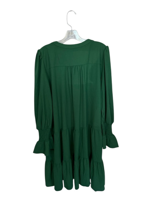 Pomander Place Size XXL Forest Green Polyester Long Balloon Sleeve Solid Dress Forest Green / XXL