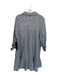 Tuckernuck Size XL White & Black Cotton Long Sleeve Checkered Drop Waist Dress White & Black / XL