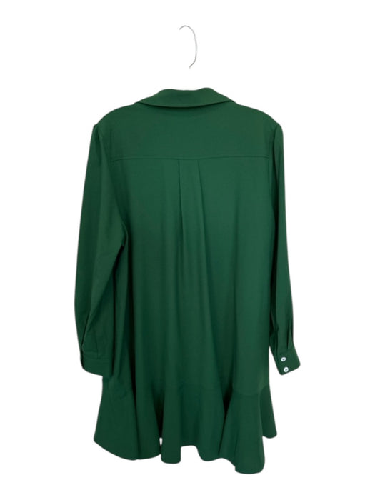 Tuckernuck Size XL Forest Green Polyester Long Sleeve Half Button Dress Forest Green / XL