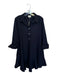 Tuckernuck Size XL Black Polyester Long Sleeve Half Button Drop Waist Dress Black / XL