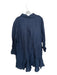Tuckernuck Size XL Navy & white Linen Long Sleeve Pinstripe Drop Waist Dress Navy & white / XL