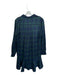 Tuckernuck Size XL Navy & Green Cotton Long Sleeve Plaid Drop Waist Dress Navy & Green / XL