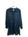 Tuckernuck Size XL Navy & Green Cotton Long Sleeve Plaid Drop Waist Dress Navy & Green / XL