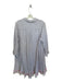 Tuckernuck Size XL White & Taupe Linen Long Sleeve Striped Drop Waist Dress White & Taupe / XL