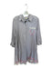 Tuckernuck Size XL White & Taupe Linen Long Sleeve Striped Drop Waist Dress White & Taupe / XL