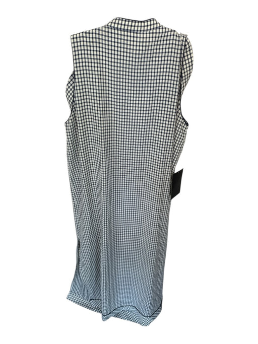 Pomander Place Size XXL Navy & Cream Polyester Sleeveless Checkered Maxi Dress Navy & Cream / XXL