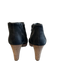 Paul Green Shoe Size 6 Black Leather Stacked Heel Peep Toe Side Zip bootie Shoes Black / 6