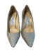 Jimmy Choo Shoe Size 37.5 Silver Leather Glitter Pointed Toe High Heel Shoes Silver / 37.5
