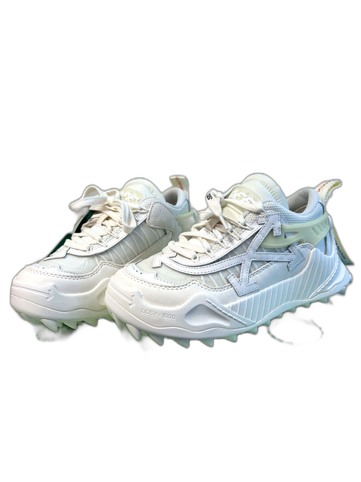 Off White Shoe Size 37 White blue & green Manmade Material Lace Up Sneaker Shoes White blue & green / 37