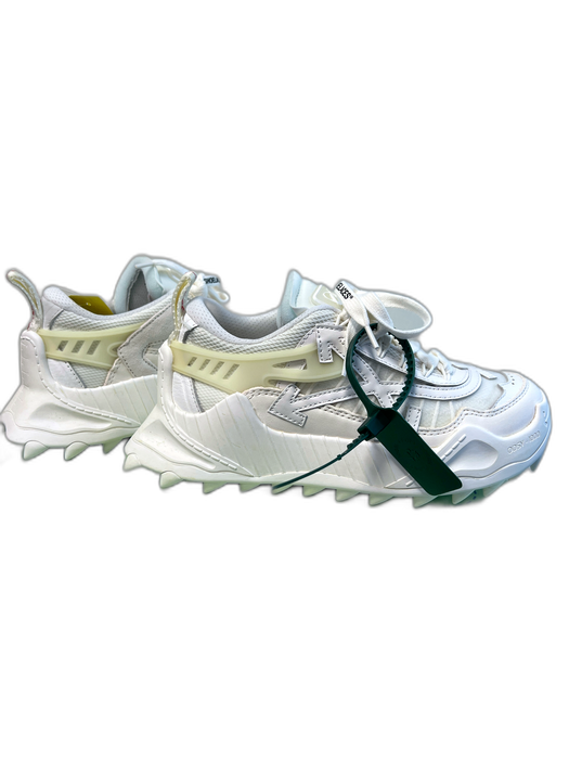 Off White Shoe Size 37 White blue & green Manmade Material Lace Up Sneaker Shoes White blue & green / 37