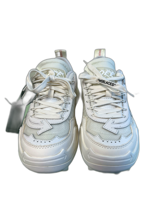 Off White Shoe Size 37 White blue & green Manmade Material Lace Up Sneaker Shoes White blue & green / 37