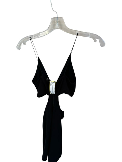 Alice & Olivia Size 0 Black Polyester Blend Spaghetti Strap Side Cut Outs Dress Black / 0