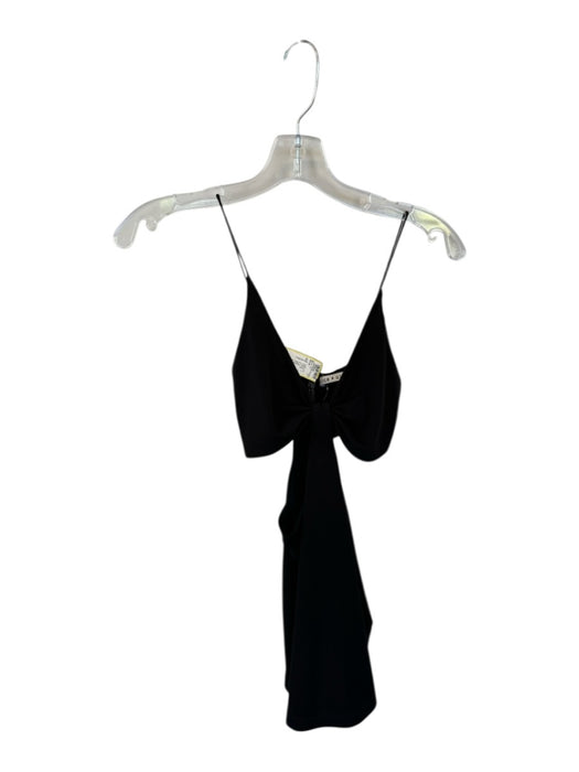 Alice & Olivia Size 0 Black Polyester Blend Spaghetti Strap Side Cut Outs Dress