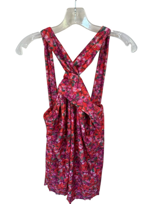 Lovers + Friends Size XS Red & Purple Halter Neck Perforated Flowers Dress Red & Purple / XS