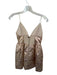 Alice & Olivia Size 0 Rose Gold Polyester Spaghetti Strap Jaquard Flowers Dress Rose Gold / 0