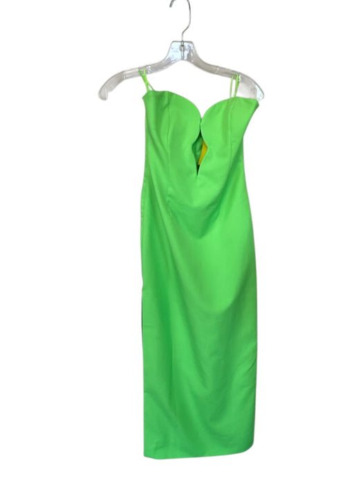 Bardot Size XS Neon Green Polyester Strapless Cut Outs Gown Neon Green / XS