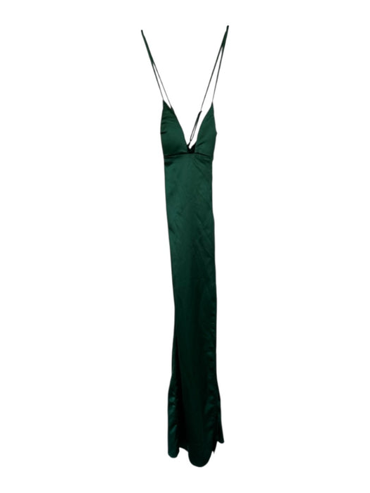 Beginning Boutique Size 4 Forest Green Polyester Spaghetti Strap Racerback Gown Forest Green / 4