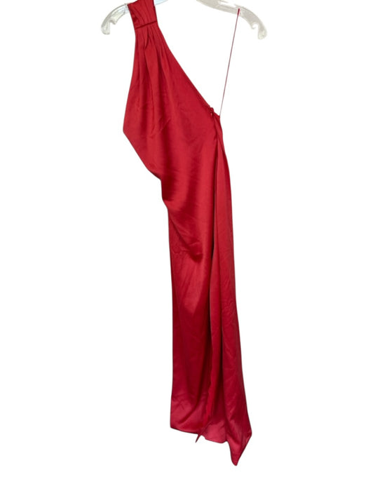 Alice & Olivia Size 0 Tomato Polyester One Shoulder Slit Gown Tomato / 0