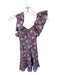 Mille Size XXS Purple & Green Cotton Flutter Sleeves Flowers Back Zip Dress Purple & Green / XXS