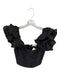 Alice & Olivia Size 0 Black Cotton Short Sleeve Eyelet Cropped Top Black / 0