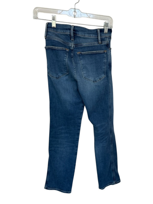 Frame Size 24 Med Dark Wash Cotton Blend High Waist Straight Leg Jeans Med Dark Wash / 24