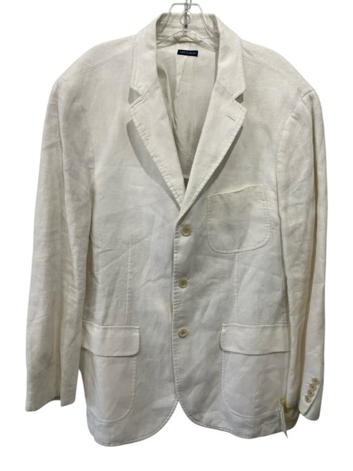 Polo White Linen Solid Patch Pocket 3 button Men's Blazer White / XL