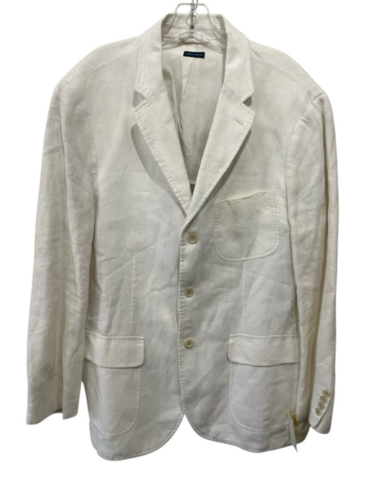 Polo White Linen Solid Patch Pocket 3 button Men's Blazer White / XL