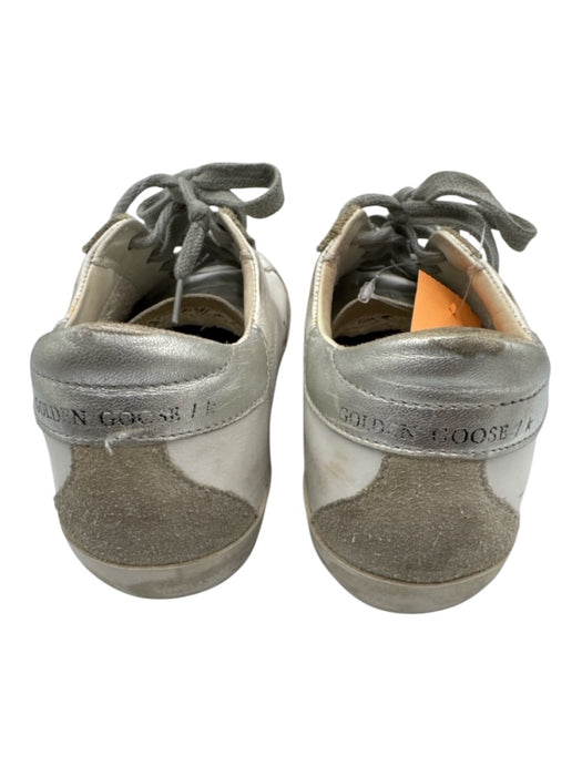 Golden Goose Shoe Size 37 White & Gray Leather Upper Distressed Low Top Sneakers White & Gray / 37