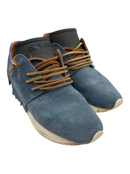 Esseutesse Shoe Size 39 Slate Blue Suede & Leather Fringe Sneakers Slate Blue / 39