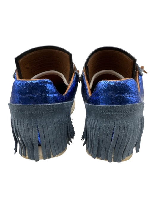 Esseutesse Shoe Size 39 Slate Blue Suede & Leather Fringe Sneakers Slate Blue / 39