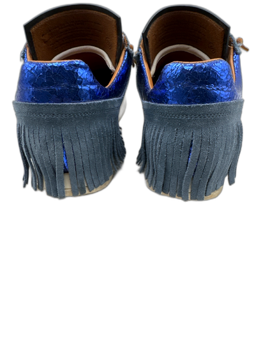 Esseutesse Shoe Size 39 Slate Blue Suede & Leather Fringe Sneakers Slate Blue / 39