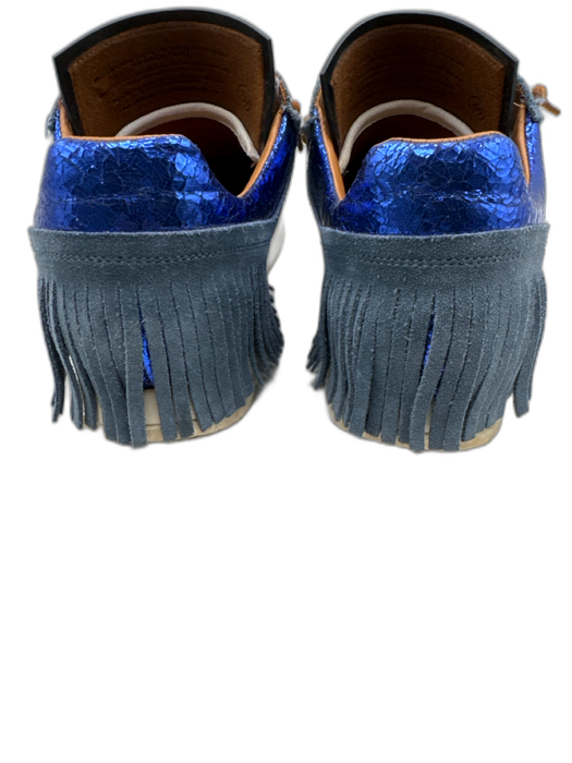 Esseutesse Shoe Size 39 Slate Blue Suede & Leather Fringe Sneakers Slate Blue / 39
