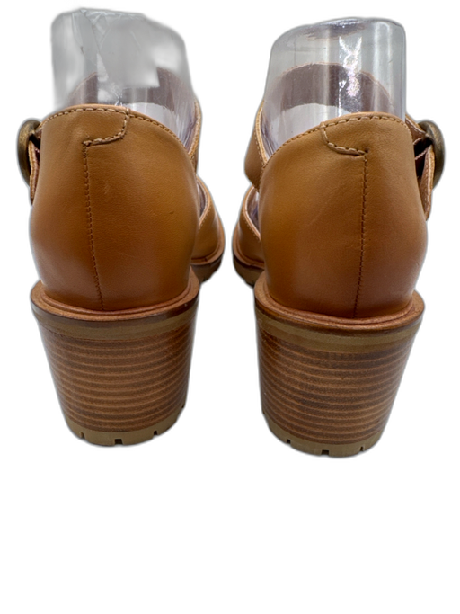 Seychelles Shoe Size 7.5 Light Brown Leather Stacked Heel Lug sole Pumps Light Brown / 7.5