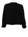 Mango Size XS Black Cotton & Wool Blend Tweed Button Front Shoulder Pads Jacket Black / XS