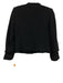 Mango Size XS Black Cotton & Wool Blend Tweed Button Front Shoulder Pads Jacket Black / XS