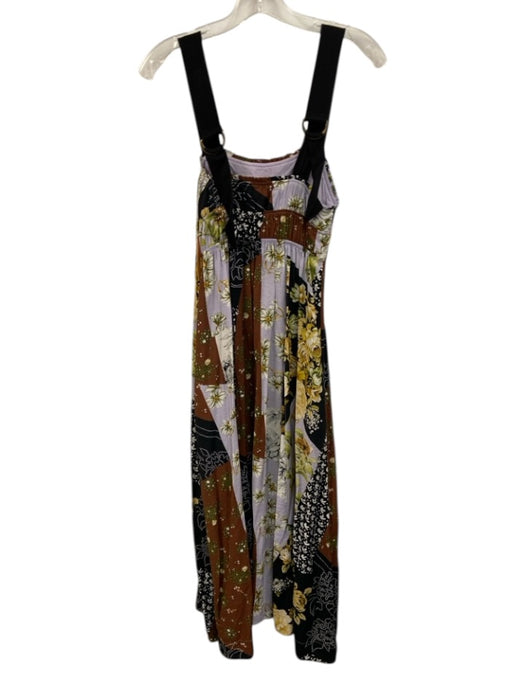 Maeve by ANTHROPOLGIE Size XXSP Purple, Brown & Black Viscose Blend Floral Dress Purple, Brown & Black / XXSP
