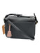 J. Crew Dark Gray Leather Gold Tone Hardware Flap Top Magnetic Snap Closure Bag Dark Gray