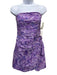 AMUR Size 4 Purple & Navy Cotton & Hemp Floral Pleats Sleeveless Romper Purple & Navy / 4