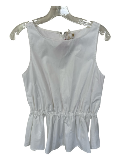 Ann Mashburn Size S White Cotton Sleeveless Peplum Top White / S