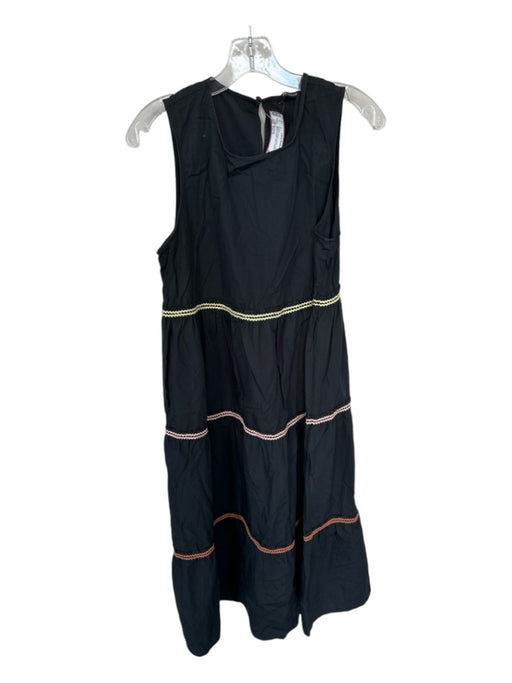 Madewell Size Est M Black & Yellow Cotton Sleeveless Ribbon Detail Maxi Dress Black & Yellow / Est M