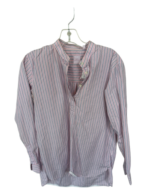 Ann Mashburn Size M Pink & blue Cotton Long Sleeve Striped Buttons Top Pink & blue / M