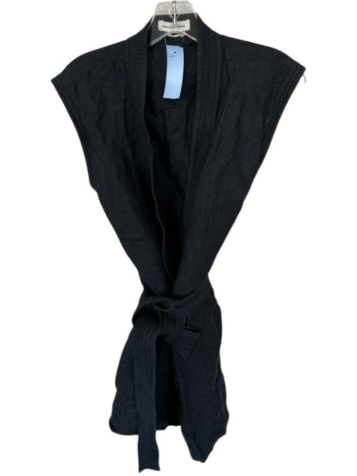 Isabel Marant Etoile Size 42 Black Linen & Cotton V Neck Zip Front Dress Black / 42