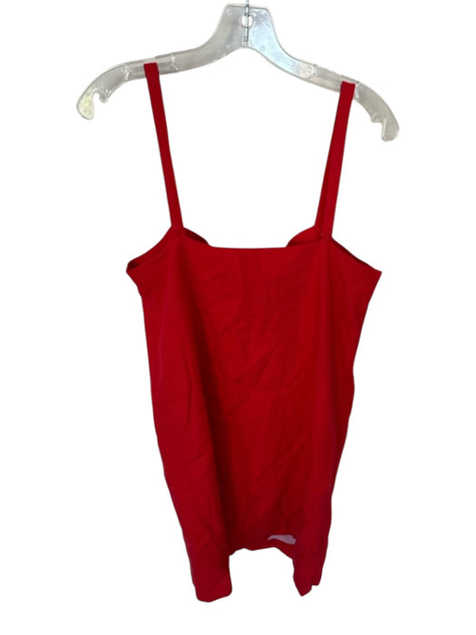 J Crew Size MT Red Linen & Viscose Front Button Front Pockets Thin Strap Dress Red / MT
